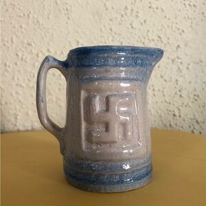 *SOLD* Antique Blue & White Stoneware Pitcher
